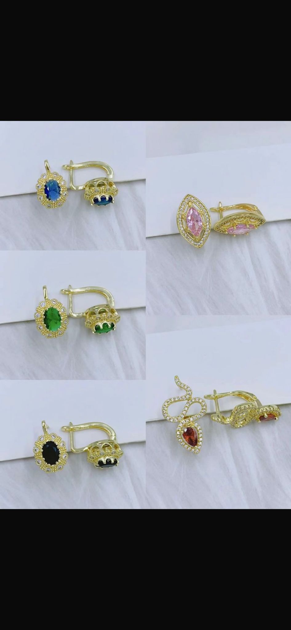 6 pcs Huggies 14k gold plated