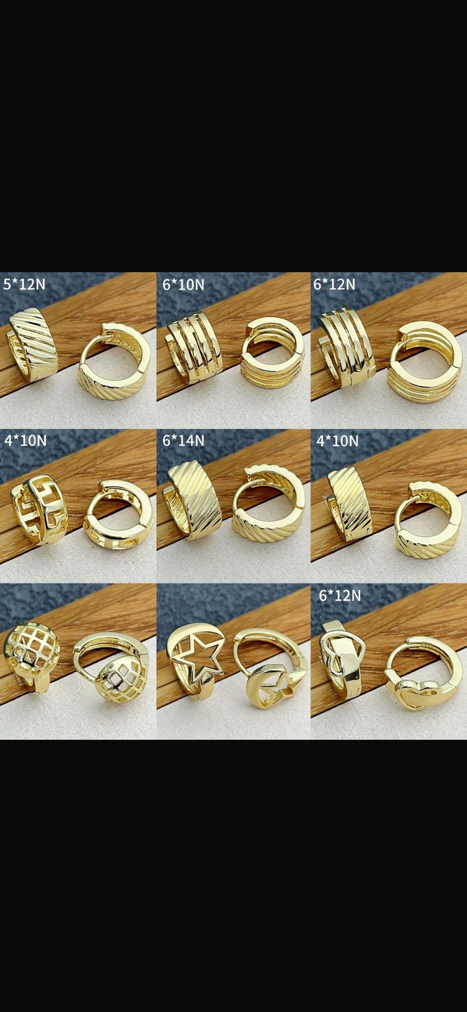 1 DOZEN 14K GOLD PLATED HUGGIES EARINGS